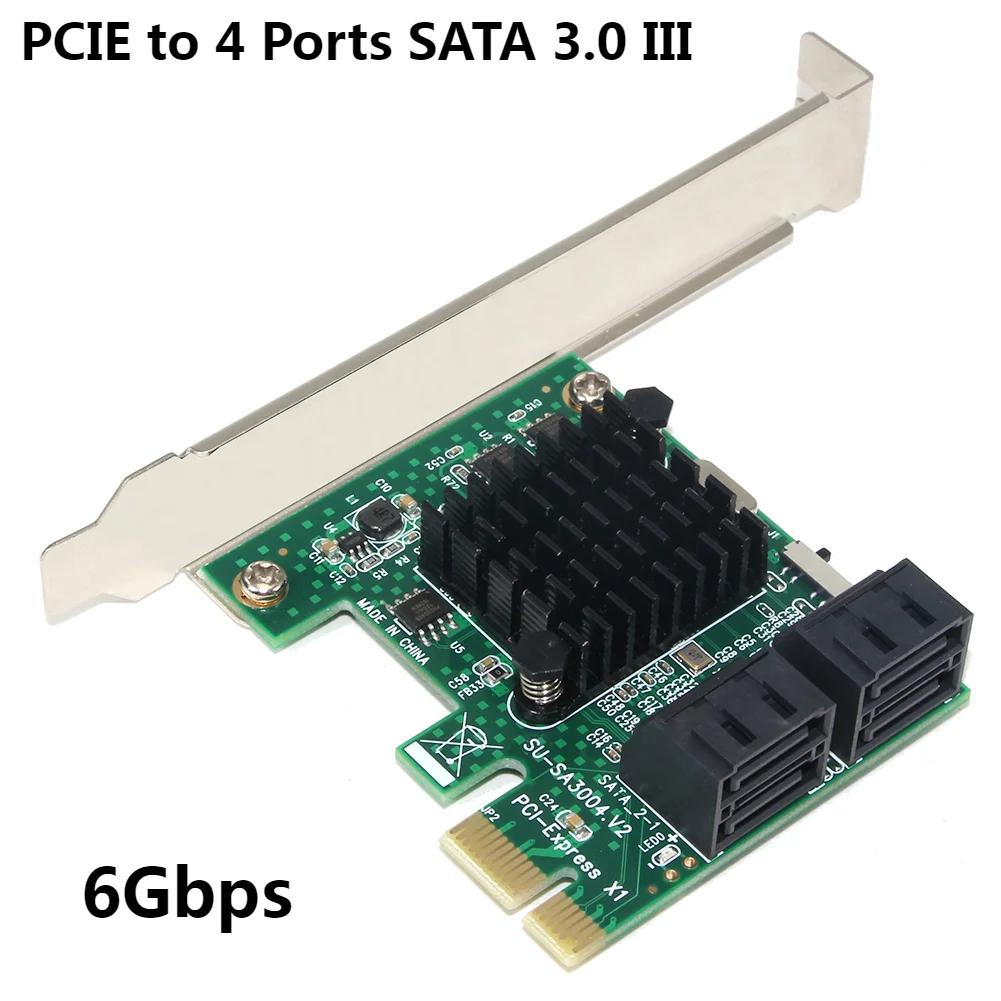 6Gbps PCIE-4 Ʈ SATA 3.0 III Ȯ  PCI-e PCI Express x1 Ʈѷ  Ȯ ī  X1/X4/X8/X16